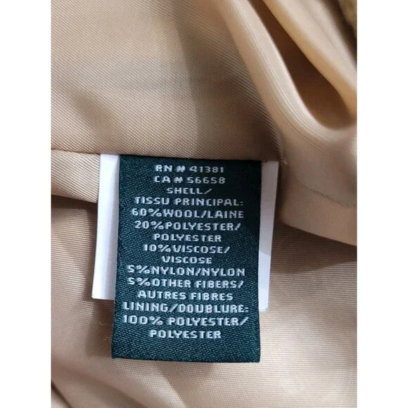 Lauren Ralph Lauren Wool Blend Double Breasted Peacoat Camel Women’s 12 - Picture 4 of 13
